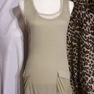 Monoreno Sleeveless Ruffle Mini Dress – Lemon Green Boho Chic w/ Pockets